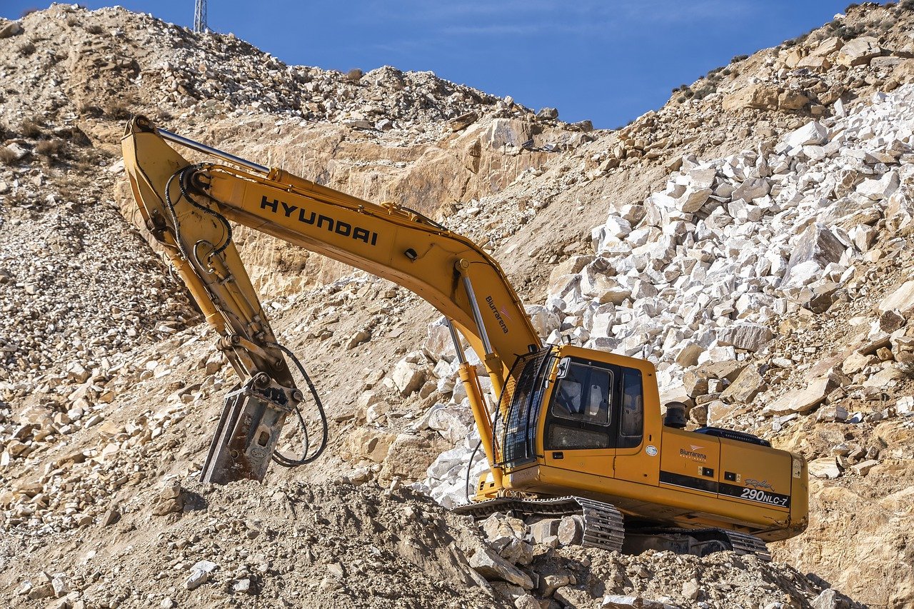 excavator, quarry, mining